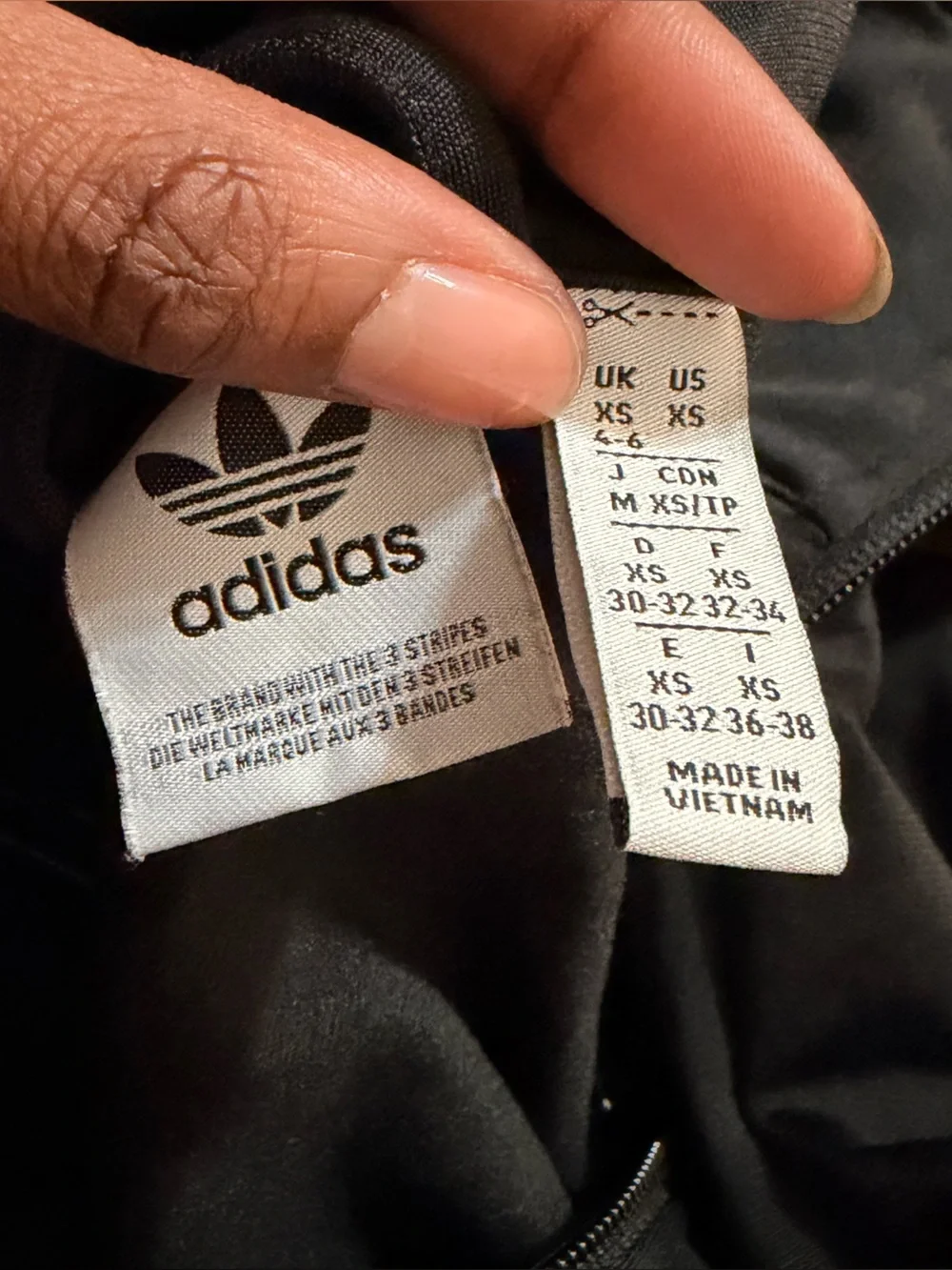 adidas Black Track Jacket with White Three-Stripes